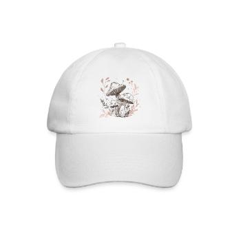 Pilz, Pilzsammler, Pflücken - Baseballkappe - Weiß/Weiß - Vorne
