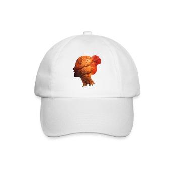 Herbst Silhouette Frau – Elegantes Portrait - Baseballkappe - Weiß/Weiß - Vorne