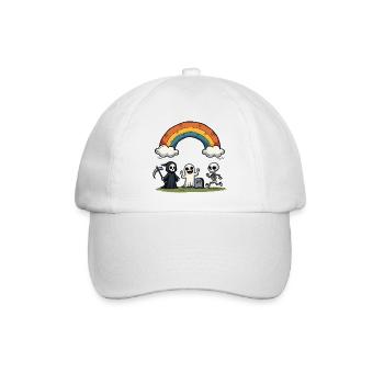 Tod & Freunde Halloween Regenbogen-Szene - Baseballkappe - Weiß/Weiß - Vorne