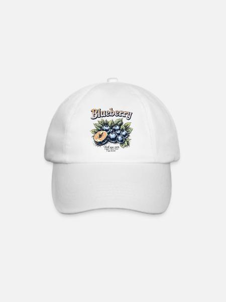 Vintage Blaubeeren - Baseballkappe - Weiß/Weiß