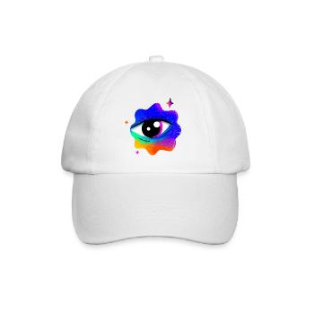 Lebhafter Regenbogen-Augennebel - Baseballkappe - Weiß/Weiß - Vorne