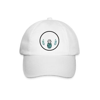 Sanfte Wickelbabysymbol individuel anpassbar - Baseballkappe - Weiß/Weiß - Vorne