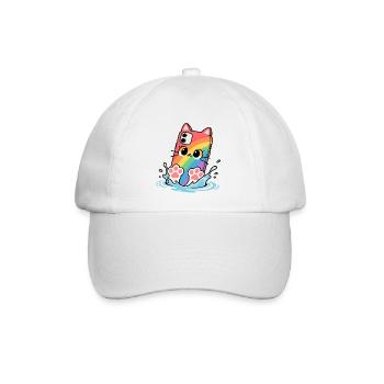 Tauchen Regenbogen Katze Handy - Baseballkappe - Weiß/Weiß - Vorne