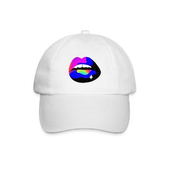 Regenbogen Lippen Nebel - Baseballkappe - Weiß/Weiß - Vorne