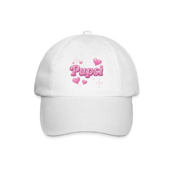 pupsi / y2k Spitzname design - Baseballkappe - Weiß/Weiß - Vorne