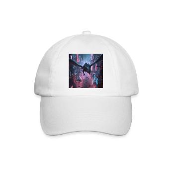 Neondrache über Neonstadt - Baseballkappe - Weiß/Weiß - Vorne