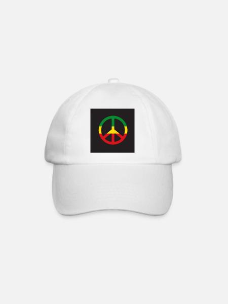 Reggae-Peace-Zeichen - Baseballkappe - Weiß/Weiß