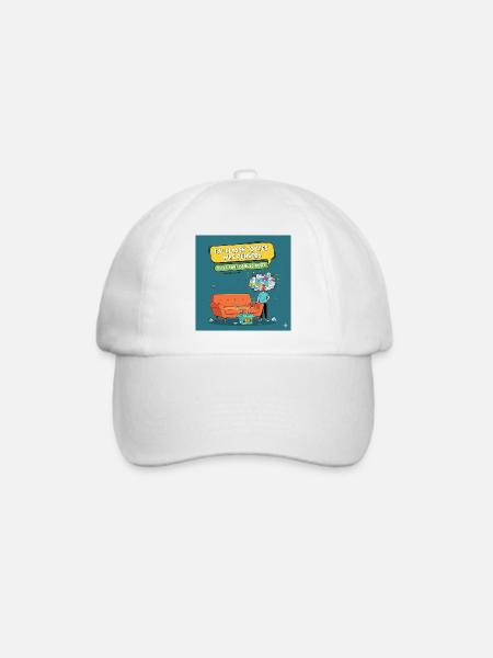 Gedankenkiste: humorvolle Prokrastination - Baseballkappe - Weiß/Weiß