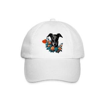 Galgo Blackbeauty Nr01 - Baseballkappe - Weiß/Weiß - Vorne