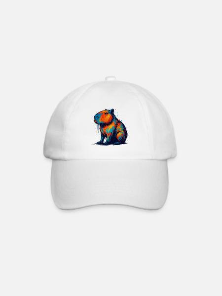 Farbenfroher Hippo Splash - Baseballkappe - Weiß/Weiß