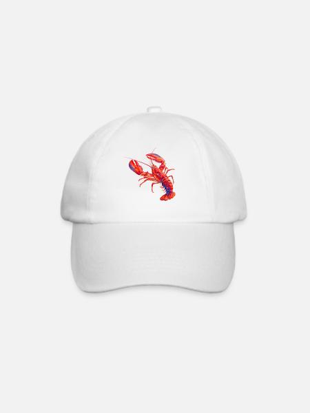 Roter Hummer, lebendige Aquarellillustration - Baseballkappe - Weiß/Weiß