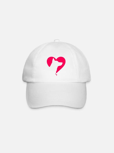 German dog Heart Pink - Baseballkappe - Weiß/Weiß