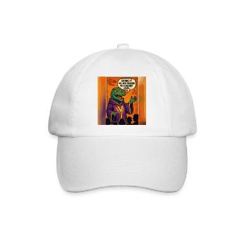 Geheimer Level Dinosaurier – Lustiges Verschwörung - Baseballkappe - Weiß/Weiß - Vorne