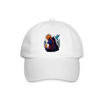 Spirit Flame – Die Kunst des kosmischen Wolfes - Baseballkappe - Weiß/Weiß - Vorne