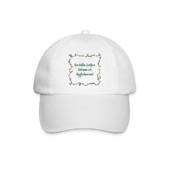 Kopfschmerzen, helle Lichter, Weihnachts-Muffel - Baseballkappe - Weiß/Weiß - Vorne