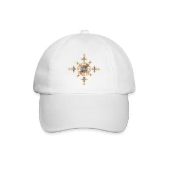 Ornamentales Kreuz mit goldenen Details - Baseballkappe - Weiß/Weiß - Vorne