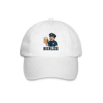 Polizei Bierheld Cartoon BIER - Baseballkappe - Weiß/Weiß - Vorne