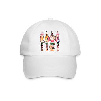 Boho Bunte Liebesbriefe - Baseballkappe - Weiß/Weiß - Vorne