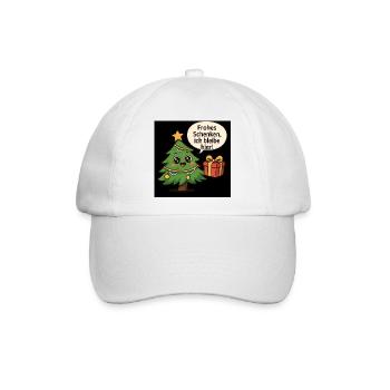 Fröhliches Schenken Weihnachtsbaum - Baseballkappe - Weiß/Weiß - Vorne