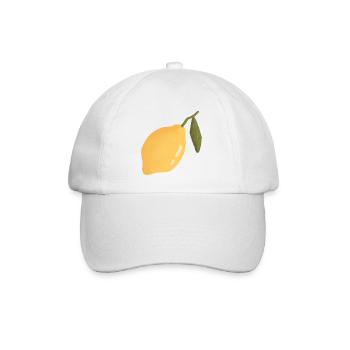 Zitrone Aquarell Skizze - Baseballkappe - Weiß/Weiß - Vorne