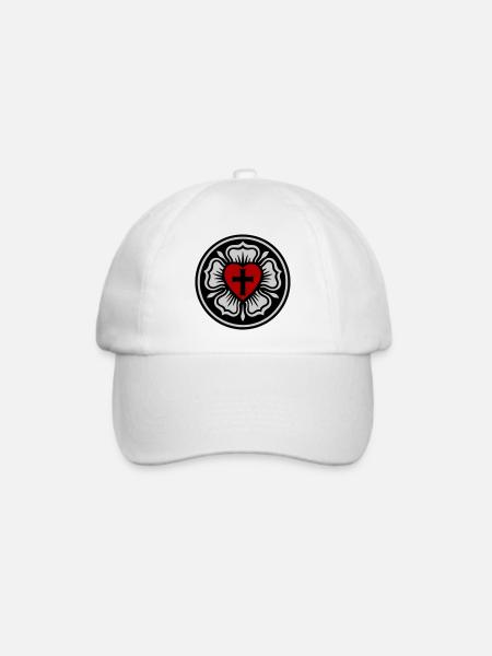 Lutherische Rose - Baseballkappe - Weiß/Weiß
