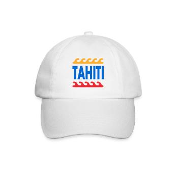Tahiti - French Polynesia - Polynesien - Strand - Baseballkappe - Weiß/Weiß - Vorne