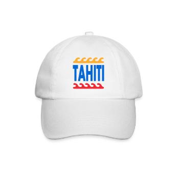 Tahiti - French Polynesia - Polynesien - Strand - Baseballkappe - Weiß/Weiß - Vorne