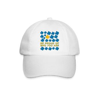 Be Proud of Who You Are - Fisch Motiv - Baseballkappe - Weiß/Weiß - Vorne