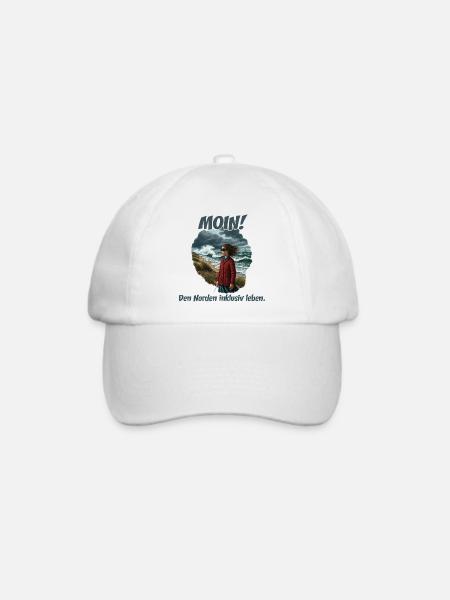 Moin inklusiver Küstenwind - Baseballkappe - Weiß/Weiß
