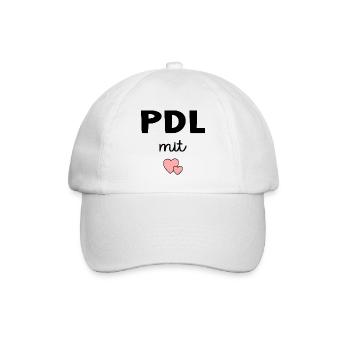 PDL Pflegedienstleitung mit Herz - Baseballkappe - Weiß/Weiß - Vorne