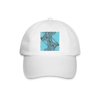 Zebraisches Muster Cyan - Baseballkappe - Weiß/Weiß - Vorne
