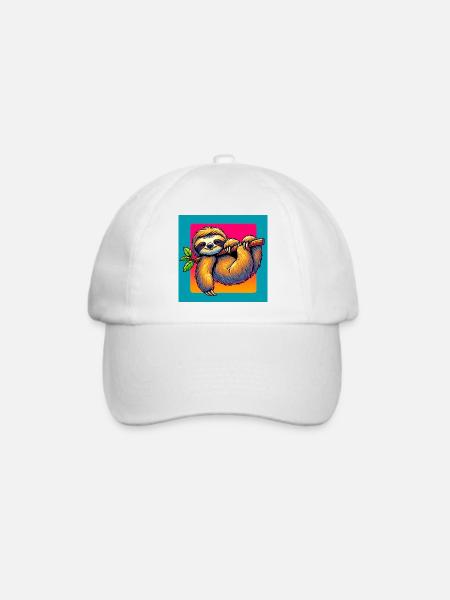 Faultier - Baseballkappe - Weiß/Weiß
