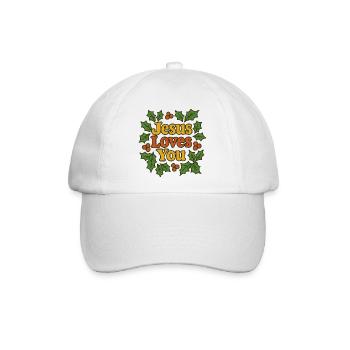 Jesus liebt dich - Baseballkappe - Weiß/Weiß - Vorne
