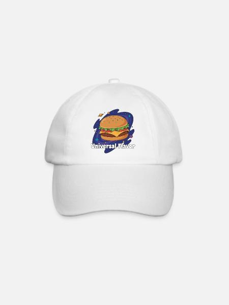 Kosmos Hamburger Universal Geschmack - Baseballkappe - Weiß/Weiß