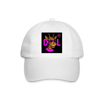 Neon Giraffe DJ mit pinken Accessoires - Baseballkappe - Weiß/Weiß - Vorne