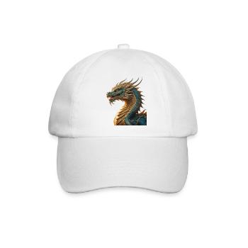 Der Drache - Baseballkappe - Weiß/Weiß - Vorne