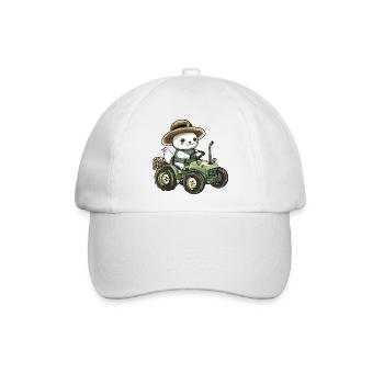 Robbe Tier Traktor Farmer - Baseballkappe - Weiß/Weiß - Vorne