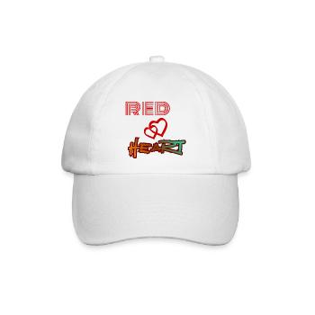Rotes Herz, Graffiti-Herz - Baseballkappe - Weiß/Weiß - Vorne
