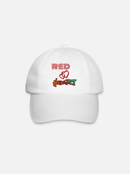 Rotes Herz, Graffiti-Herz - Baseballkappe - Weiß/Weiß
