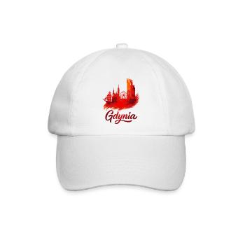 Gdynia Polen Polska Weiße Hafen Stadt rot Geschenk - Baseballkappe - Weiß/Weiß - Vorne