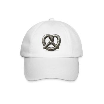 Genietetes Metall, ineinander verschlungene Metallbrezel aus Blech - Baseballkappe - Weiß/Weiß - Vorne