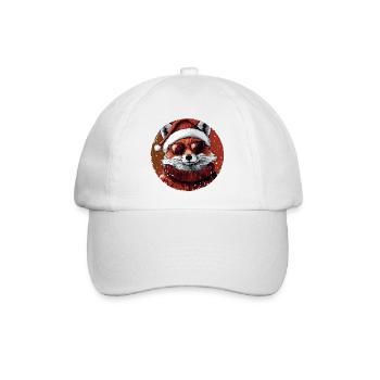 Fuchs Weihnachten Cool Christmas - Baseballkappe - Weiß/Weiß - Vorne