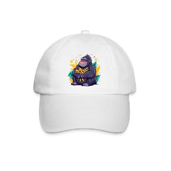 Bananen-Gorilla Kuschelmotiv - Baseballkappe - Weiß/Weiß - Vorne