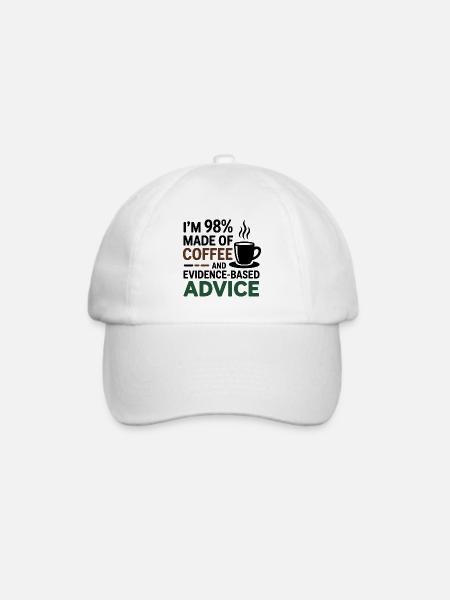 98 % Kaffee evidenzbasierte Beratung Diätassistentin - Baseballkappe - Weiß/Weiß