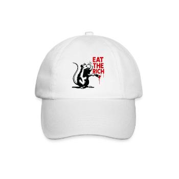 Ratte mit roter Botschaft - Baseballkappe - Weiß/Weiß - Vorne