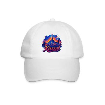 Kassel Stadt Silhouette strahlend Cassel Geschenk - Baseballkappe - Weiß/Weiß - Vorne