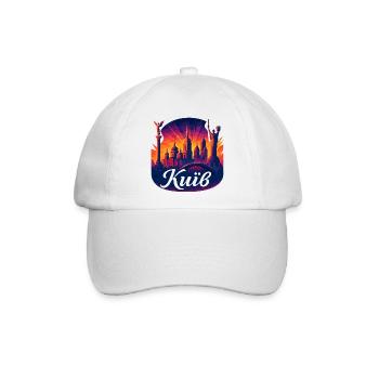Kiew Kyjiw Hauptstadt Ukraine Geschenk - Baseballkappe - Weiß/Weiß - Vorne