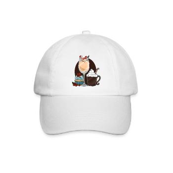 Festliche Dessertgetränke mit Weihnachtsmann - Baseballkappe - Weiß/Weiß - Vorne