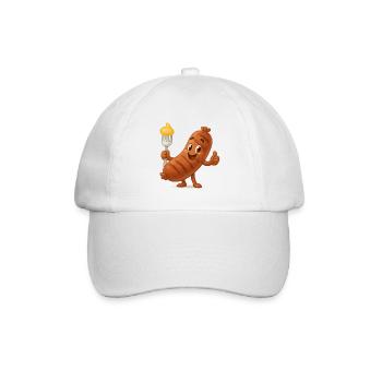 Würstchen mit Senf Cartoon - Baseballkappe - Weiß/Weiß - Vorne