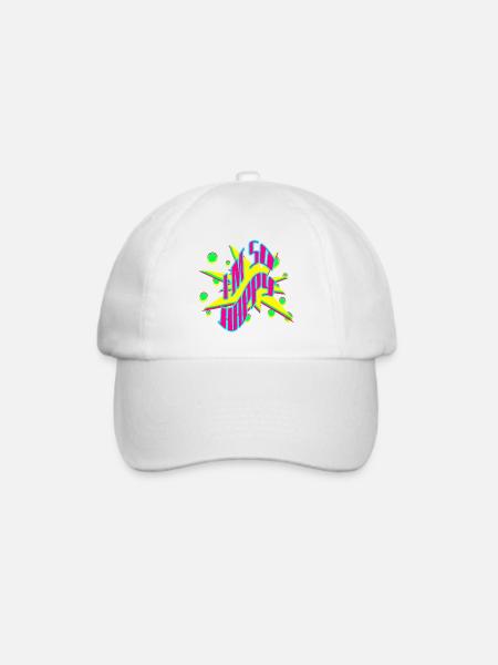 Im So Happy Neon Pop Grafik - Baseballkappe - Weiß/Weiß
